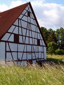 Fachwerkscheune auf Wiese